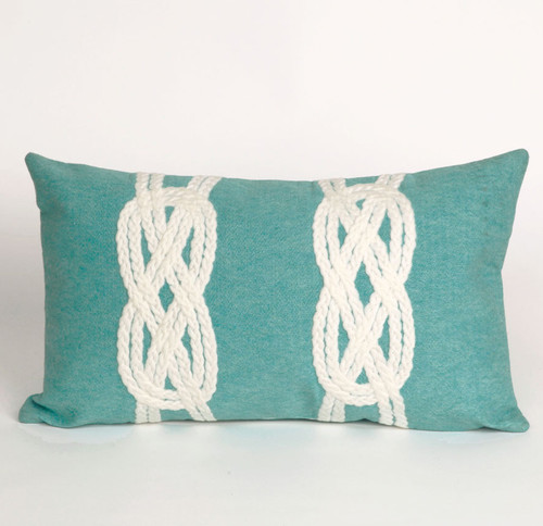 Double Knot Aqua Pillow - 12 x 20