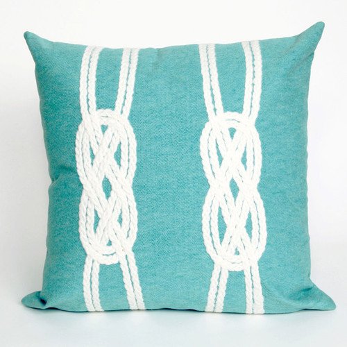 Double Knot Aqua Pillow - 20 x 20 - OUT OF STOCK UNTIL 05/07/2026