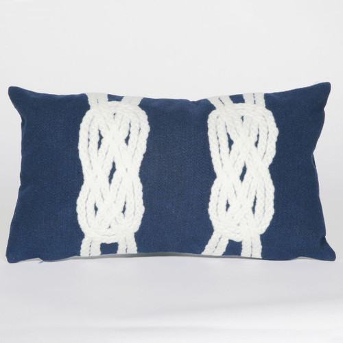 Double Knot Navy Pillow - 12 x 20