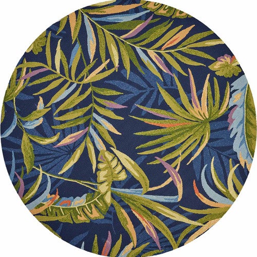 Dreamland Blue Indoor/Outdoor Rug - 8 Ft. Round