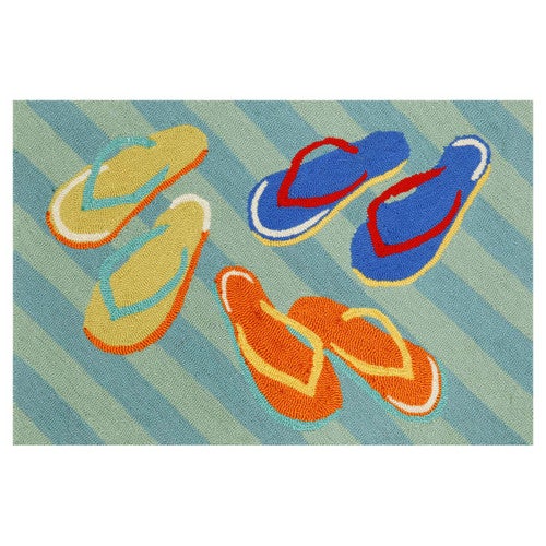 Flip Flops Striped Blue Rug Collection
