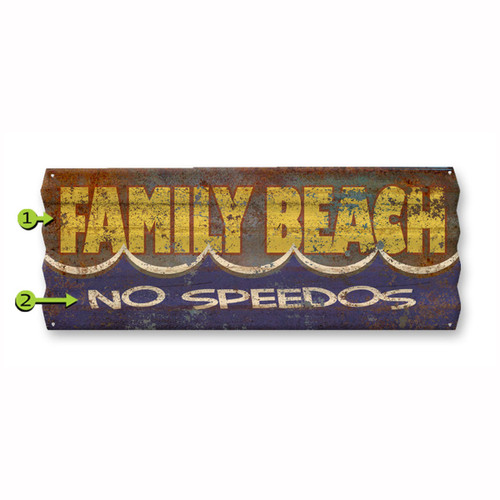 Family Beach Corrugated Metal Personalized Sign