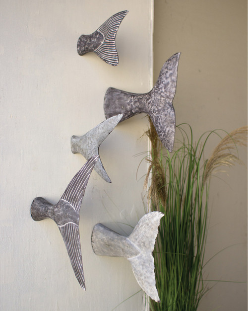Fish Tail Wall Sculptures - Set of 5