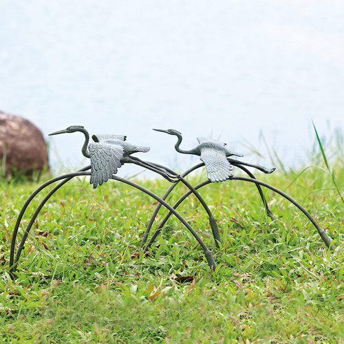 Flying Cranes Statuary - Set of 2