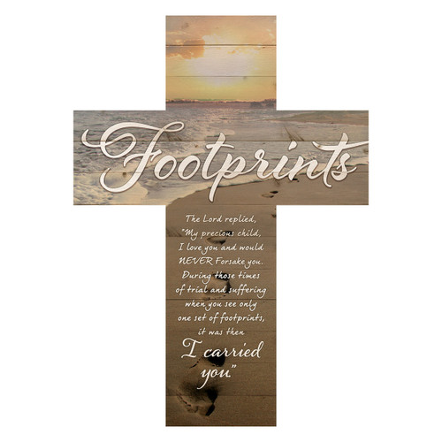 Footprints Wall Cross