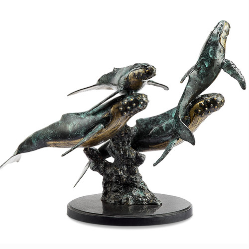 Four Whales Table Statuary