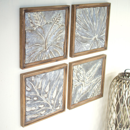 Tropical Impressions Pressed Metal Wall Art - Set of 4