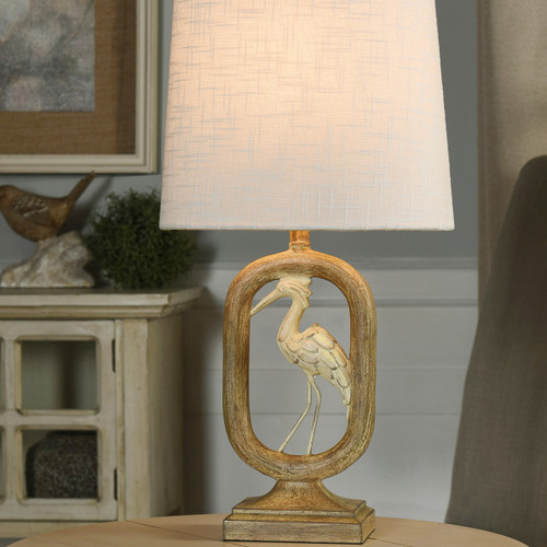 Framed Crane Table Lamp