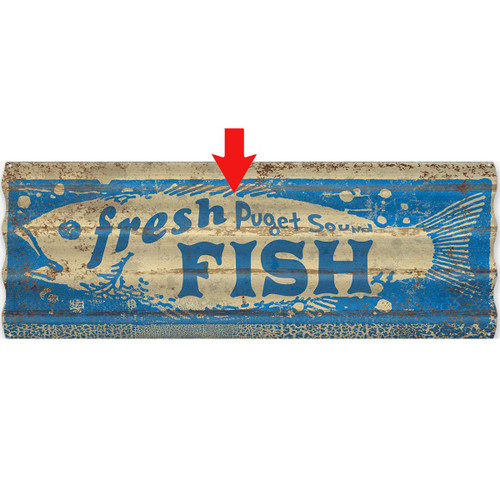 Fresh Fish Personalized Corrugated Metal Sign