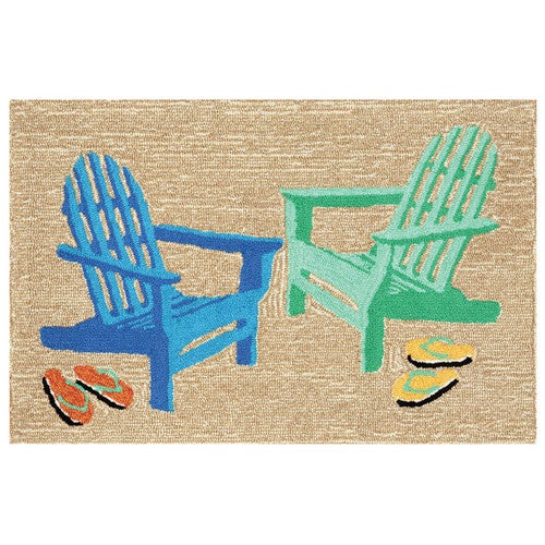 Colorful Beach Chairs Rug - 3 x 4
