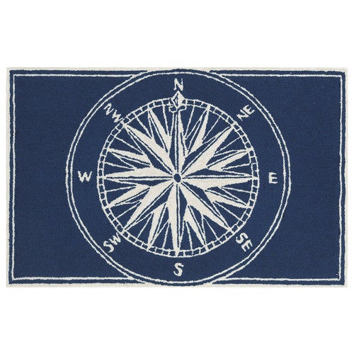Frontporch Compass Navy Rug - 2 x 3 - OUT OF STOCK UNTIL 05/28/2025