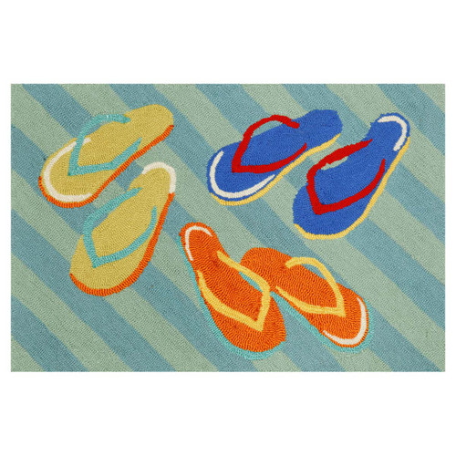 Flip Flops Striped Blue Rug - 1 x 2