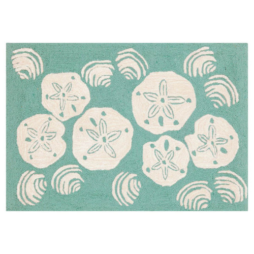 Scattered Shells Aqua Rug - 1 x 2