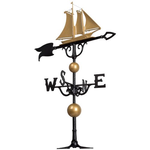 Gold And Bronze Yacht Weathervane - 46 Inch