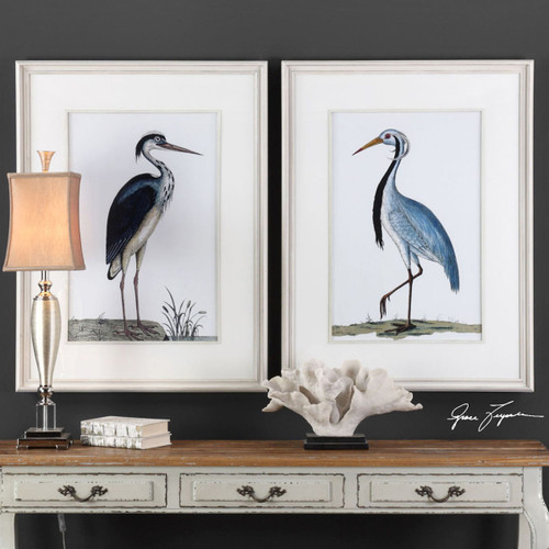 Graceful Beach Birds Framed Prints - Set of 2