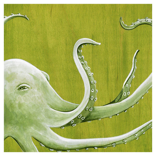 Green Sea Octopus Canvas Art