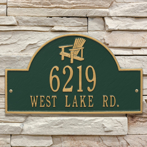 Green & Gold Personalized Adirondack Arch Plaque