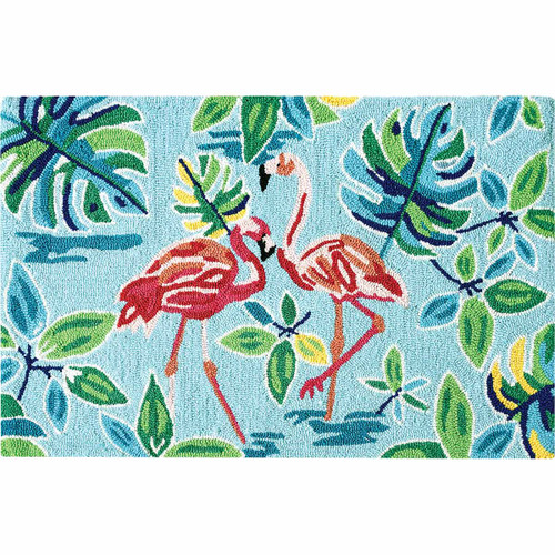 Happy Flamingos Hooked Rug