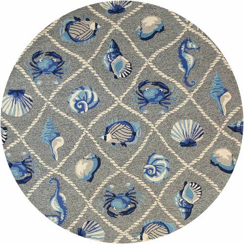 Harbor Gray Seaside Indoor/Outdoor Rug - 8 Ft Round - OUT OF STOCK UNTIL 03/31/2025