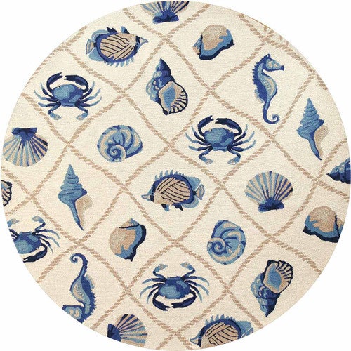 Harbor Sand Seaside Indoor/Outdoor Rug - 8 Ft Round
