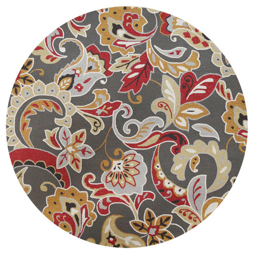 Harbor Taupe Flora Indoor/Outdoor Rug - 8 Ft Round