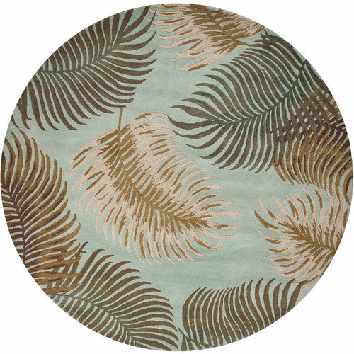 Havana Aqua Fern View Rug - 8 Ft Round - OUT OF STOCK UNTIL 09/09/2025