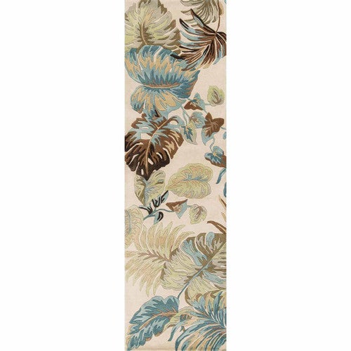 Havana Ivory and Blue Oasis Rug - 2 x 8 - OUT OF STOCK UNTIL 07/03/2025