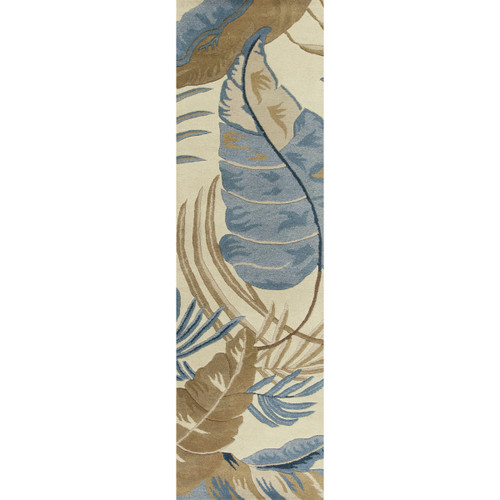 Havana Ivory and Blue Rainforest Rug - 2 x 8 - OUT OF STOCK UNTIL 05/20/2025