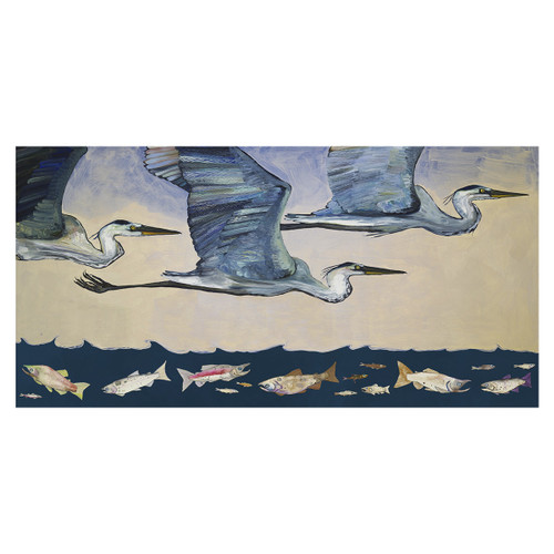 Heron Hunt Canvas Art