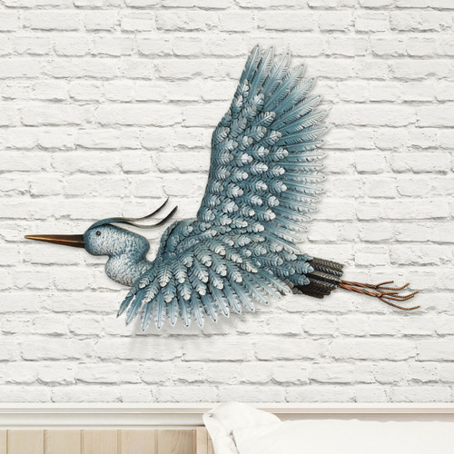 Heron in Flight Metal Wall Art - OVERSTOCK