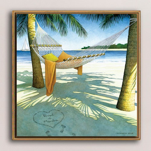 Alone at the Beach Personalized Framed Canvas