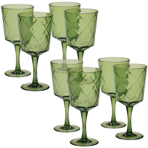Leaf Lattice Acrylic Goblets - Set of 8