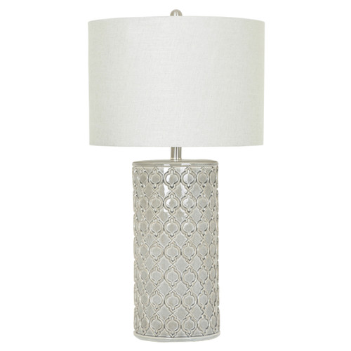 Light Gray Ikat Table Lamp