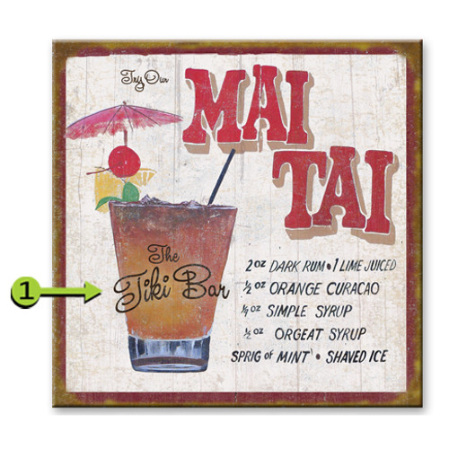 Mai Tai Personalized Sign - 28 x 28