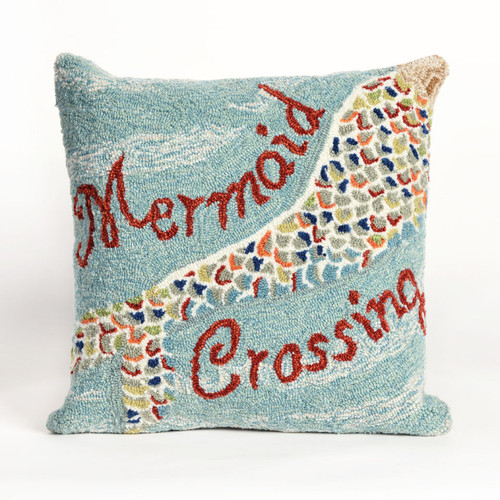 Mermaid Crossing Water Indoor/Outdoor Pillow