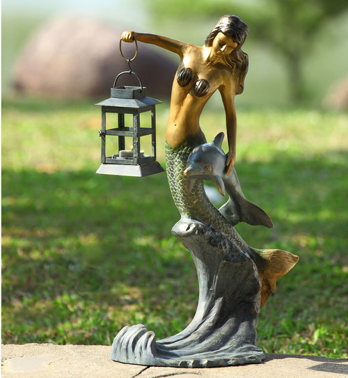 Mermaid and Lantern Statuary