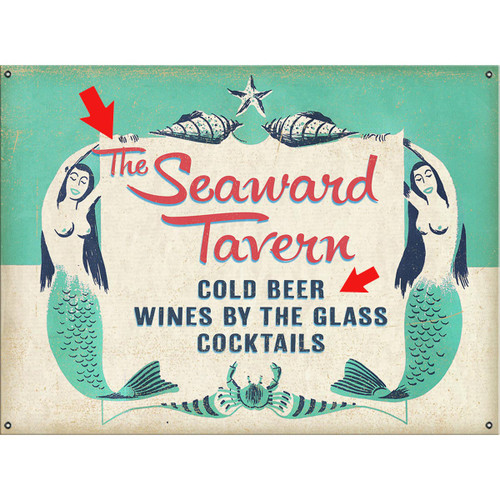 Mermaid Tavern Personalized Sign - 38 x 28
