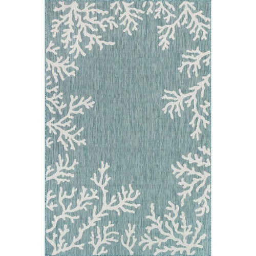 Miami Coral Aqua Indoor/Outdoor Rug - 2 x 8
