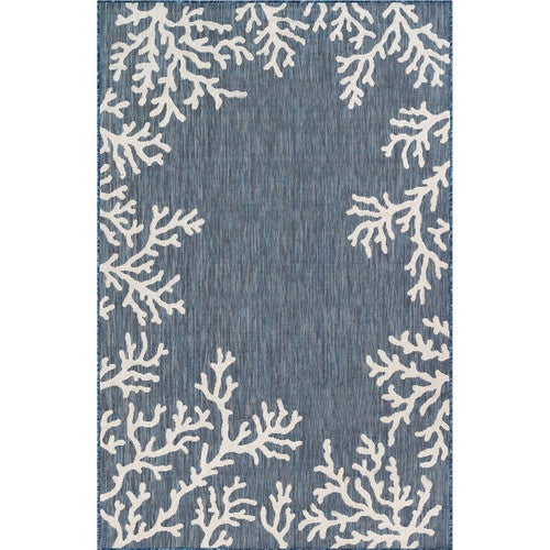 Miami Coral Navy Indoor/Outdoor Rug - 8 Ft. Round - OUT OF STOCK UNTIL 06/25/2025