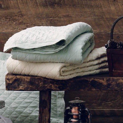 Sea Foam Linen Quilt Collection
