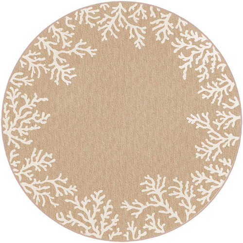 Miami Coral Sand Indoor/Outdoor Rug - 8 Ft. Round