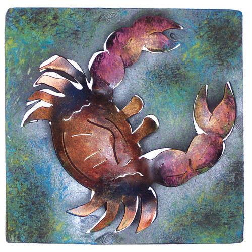 Mini Square Crab Metal Wall Art