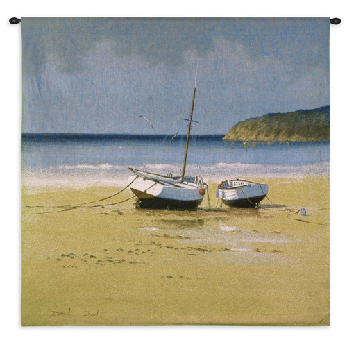 Moorings Low Tide Small Wall Tapestry