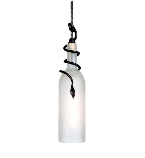 White Frosted Wine Bottle Mini Pendant