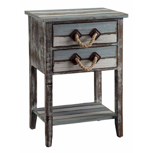 Capeside Weathered Wood Accent Table - OVERSTOCK