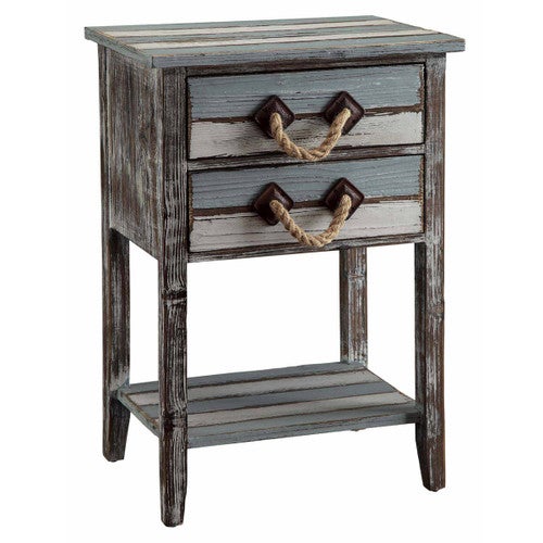 Capeside Weathered Wood Accent Table - OVERSTOCK