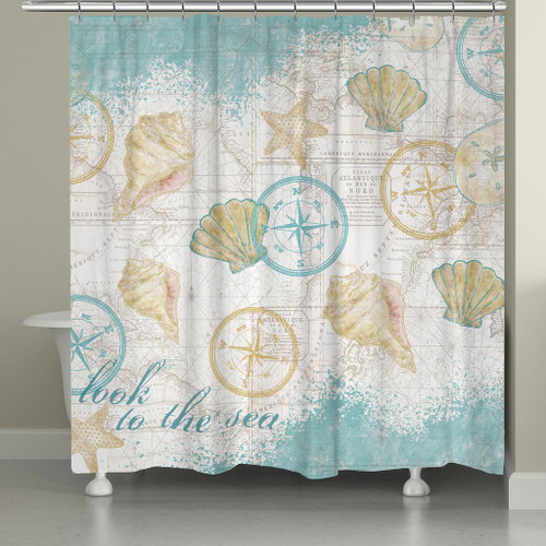 Nautical Shells Shower Curtain