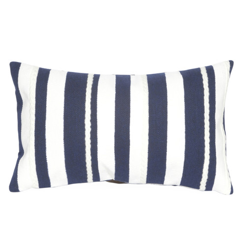Navy and White Stripes Indoor/Outdoor Pillow - 12 x 20