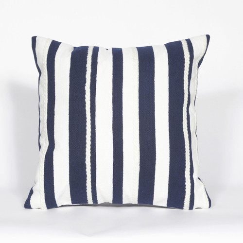 Navy and White Stripes Indoor/Outdoor Pillow - 20 x 20