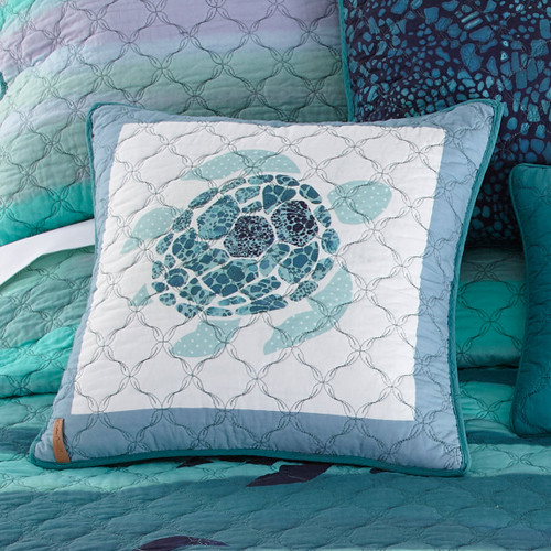 Ocean Blue Sea Turtle Pillow